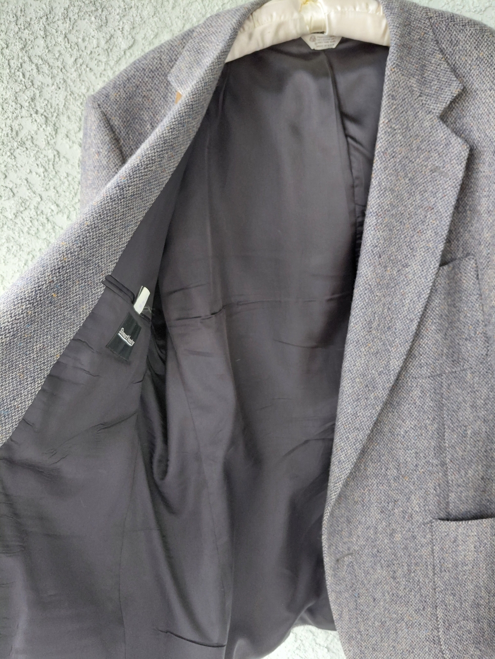 Stewart County 100% Pure Wool Sport Coat Blazer Elbow Patches 46L USA - Picture 12 of 15